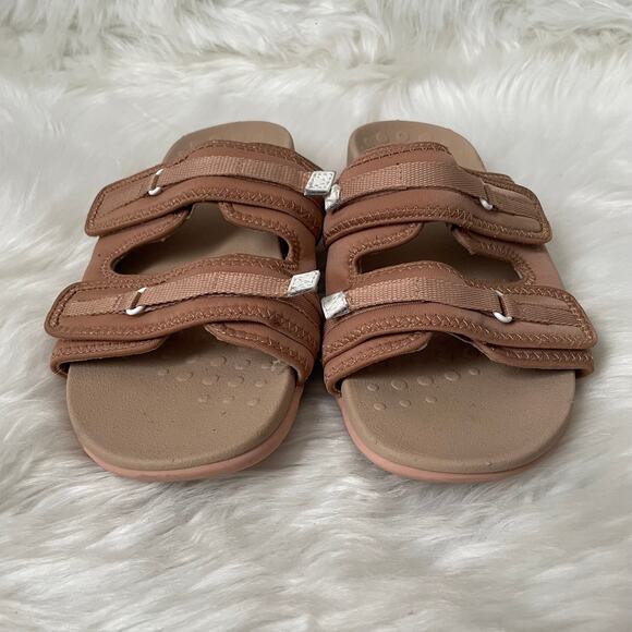 Vionic Sandals Womens Size 8 Tan Sarah Slip On Slides Flat Comfort Summer Beach - Picture 5 of 12